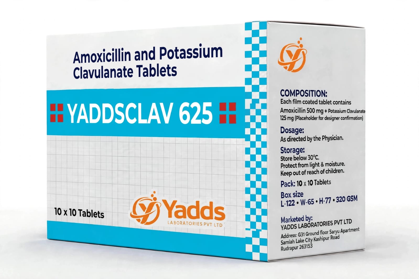 YADDSCLAV 625 — Amoxicillin & Potassium Clavulanate Tablets